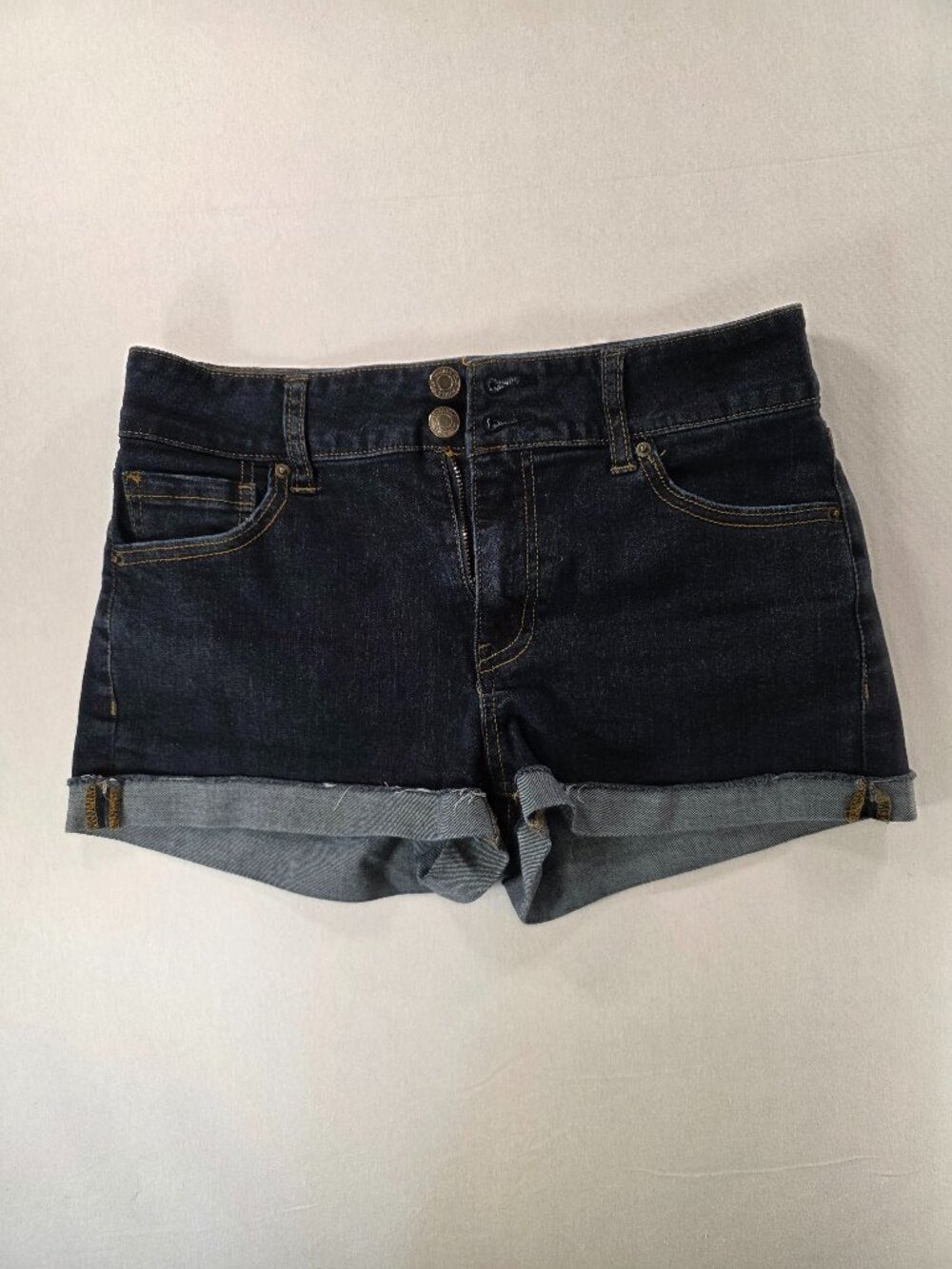 Women’s Denim Shorts Blue Roll Cuff Stretch Vanilla Star Size 27/5